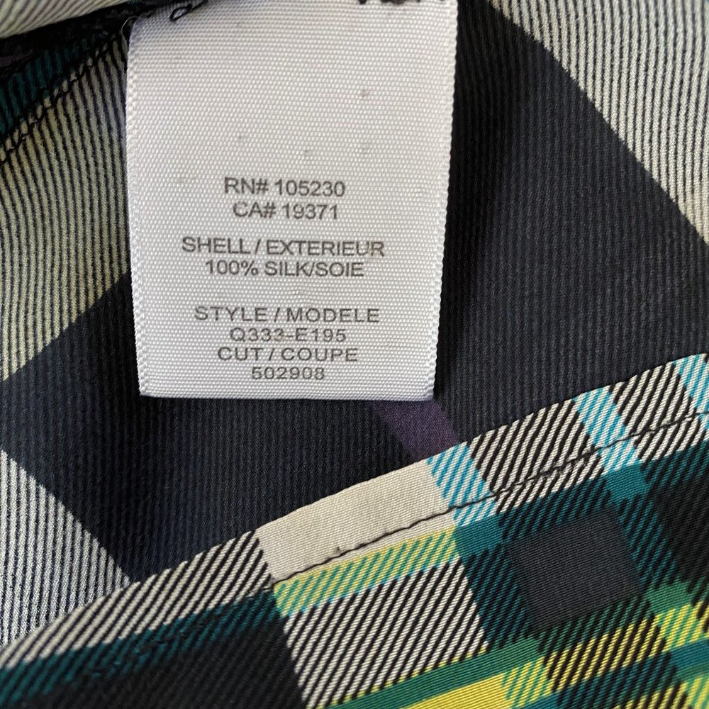 Equipment Checkered Plaid button down Silk shirt  top size XS - Picture 4 of 10